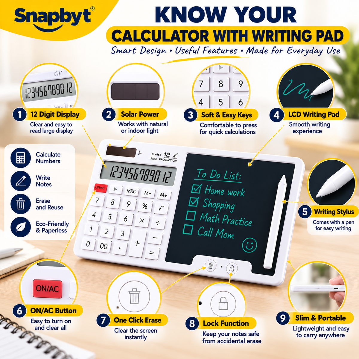 🧮 CALCULATOR WITH WRITING PAD