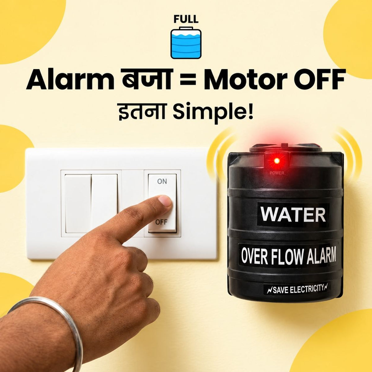 Water Tank Alarm Overflow Bell with Sensor and Voice