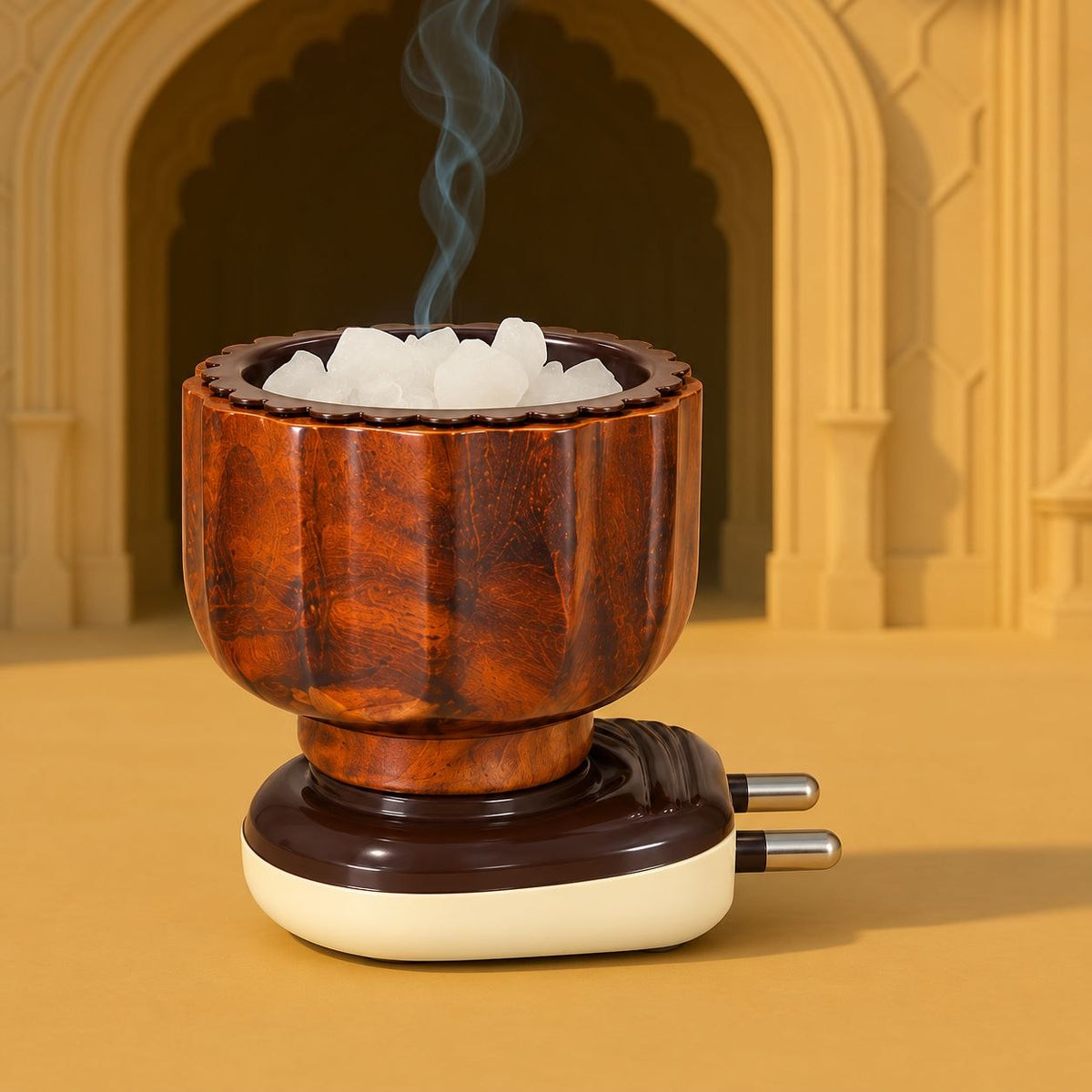 Wood, Stainless Steel Kapoor Dani Night Lamp
