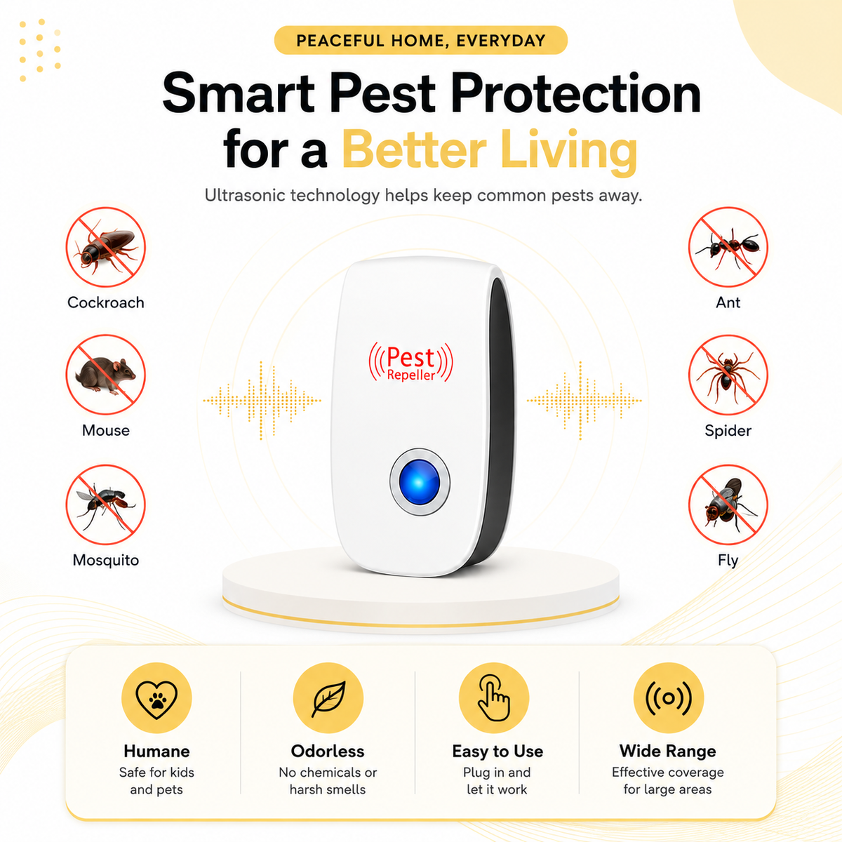 Pest Reject™ – Powerful Ultrasonic Pest Repeller(Buy 1 Get 1 Free)