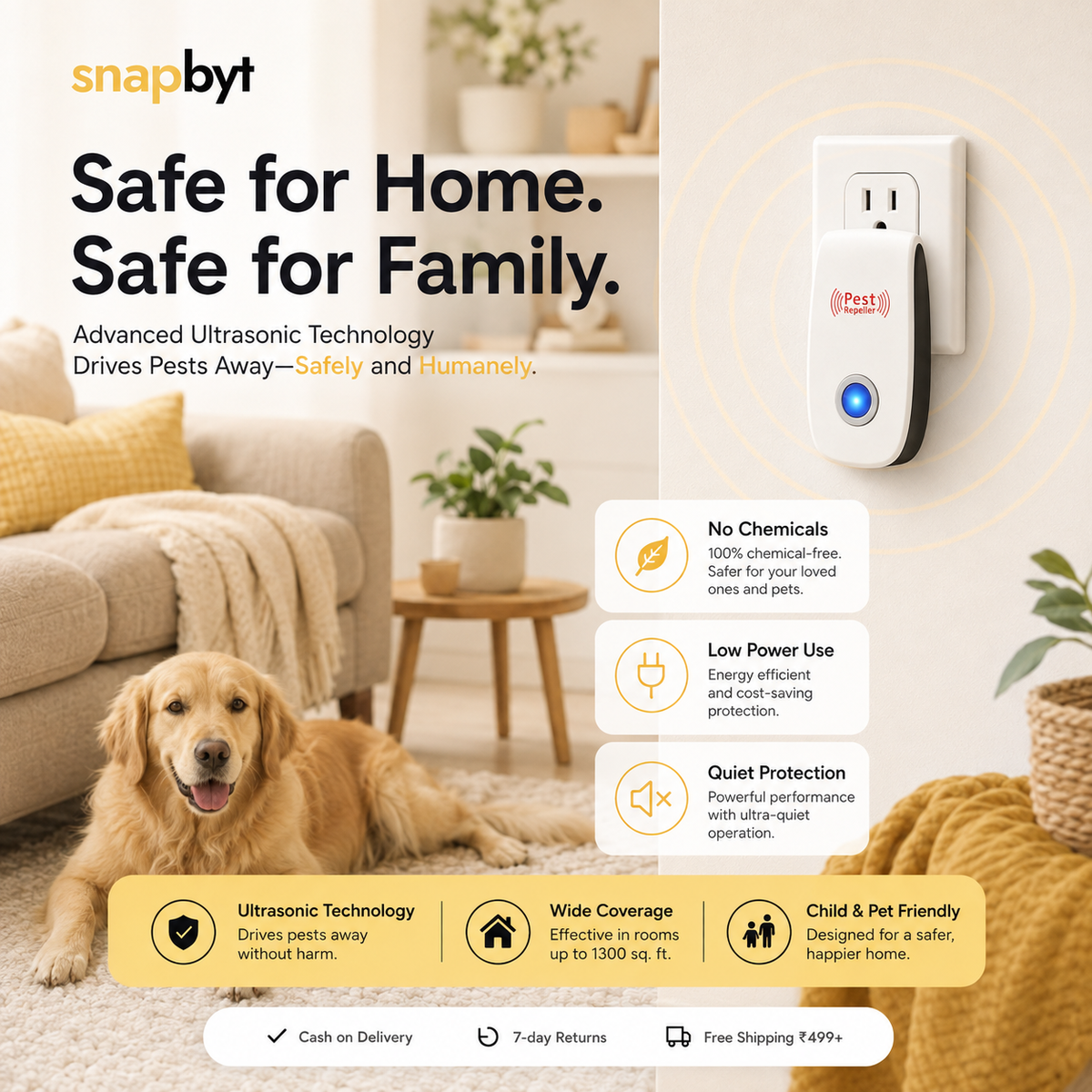 Pest Reject™ – Powerful Ultrasonic Pest Repeller(Buy 1 Get 1 Free)
