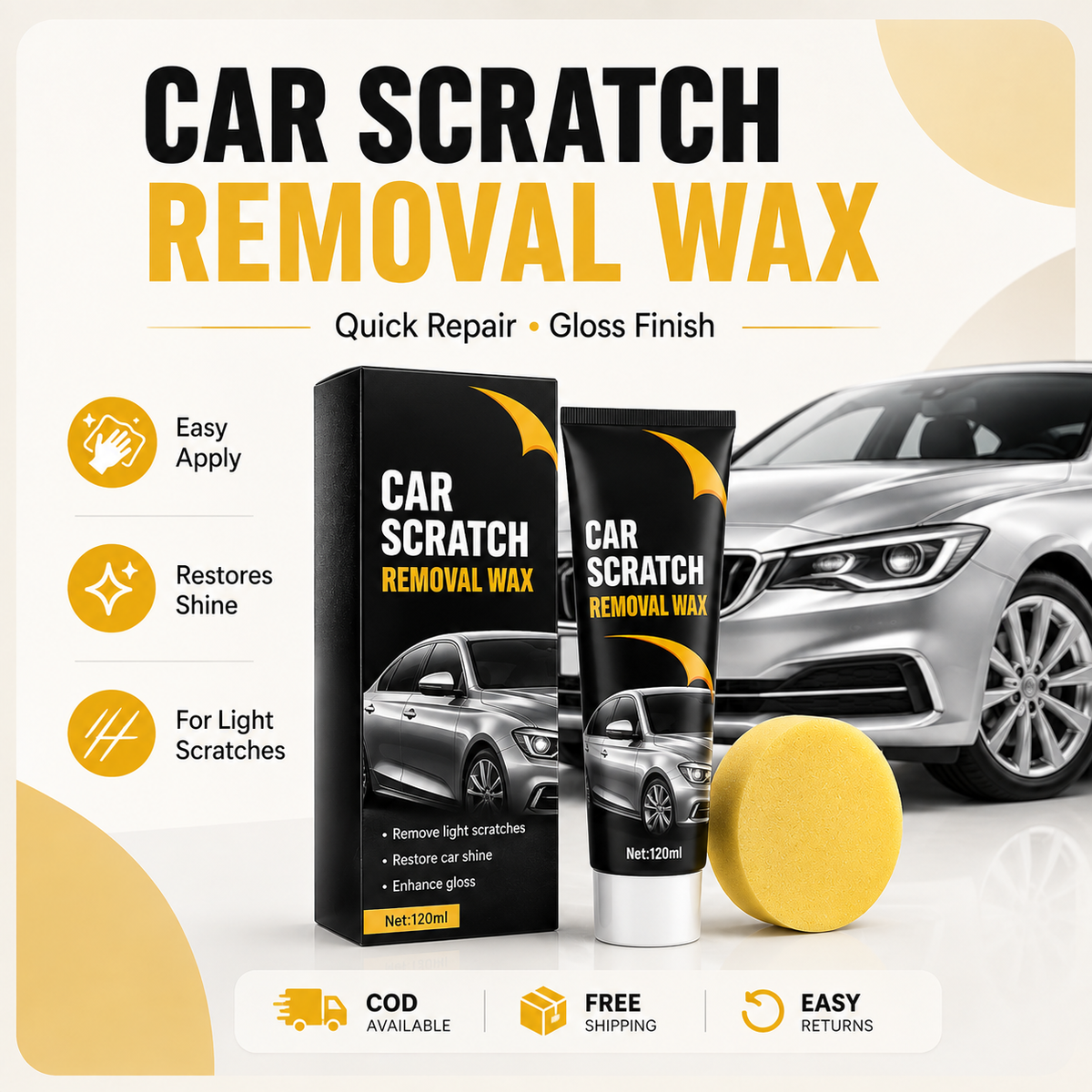 Car Scratch Removal Wax (Buy 1 Get 1 Free)