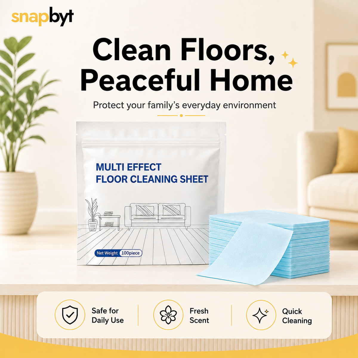Floor Cleaning Sheets (Pack of 100)