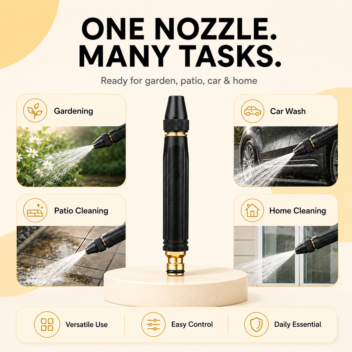 5-in-1 High Pressure Cleaning & Washing Nozzle
