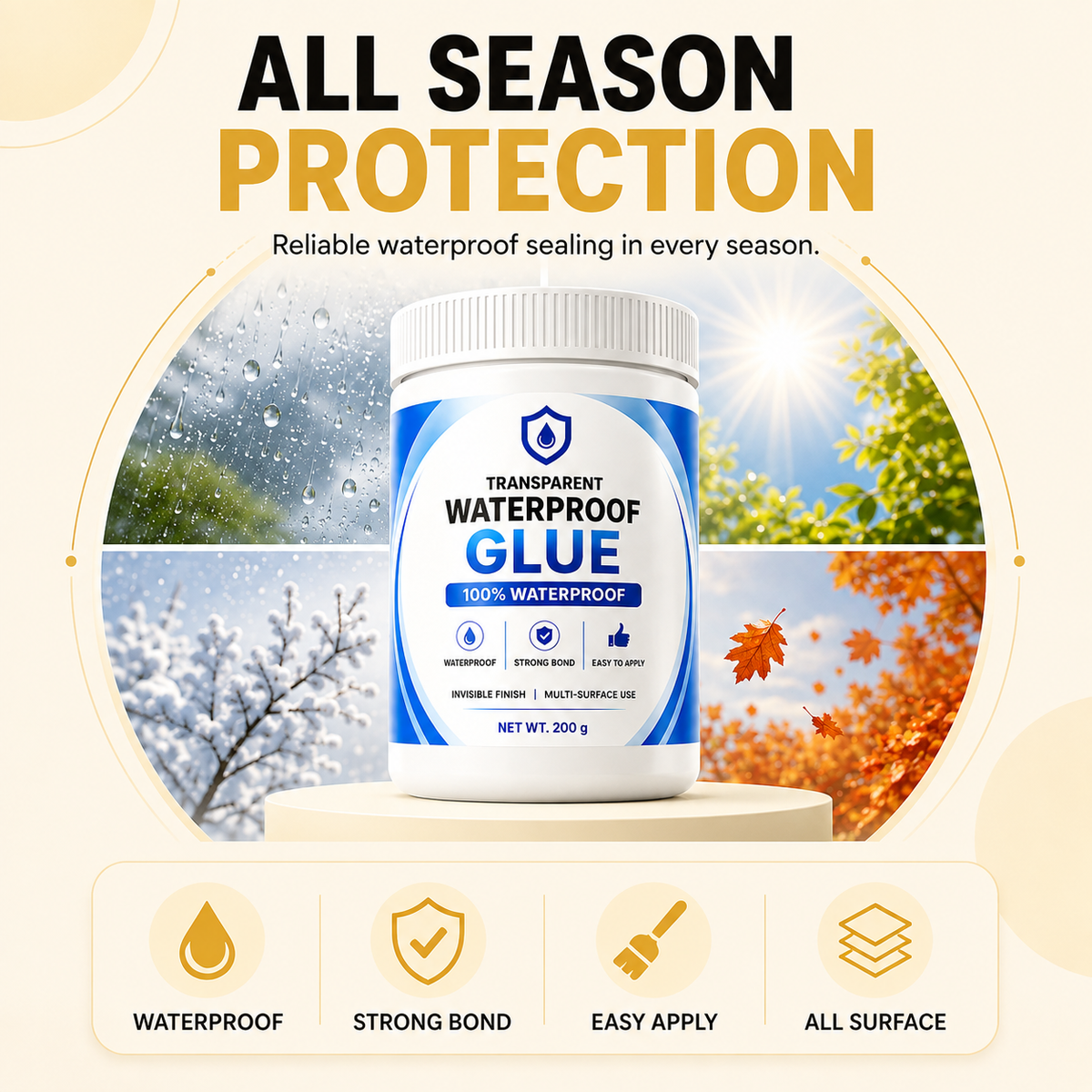 Waterproof Transparent Glue + Free Brush 🔥