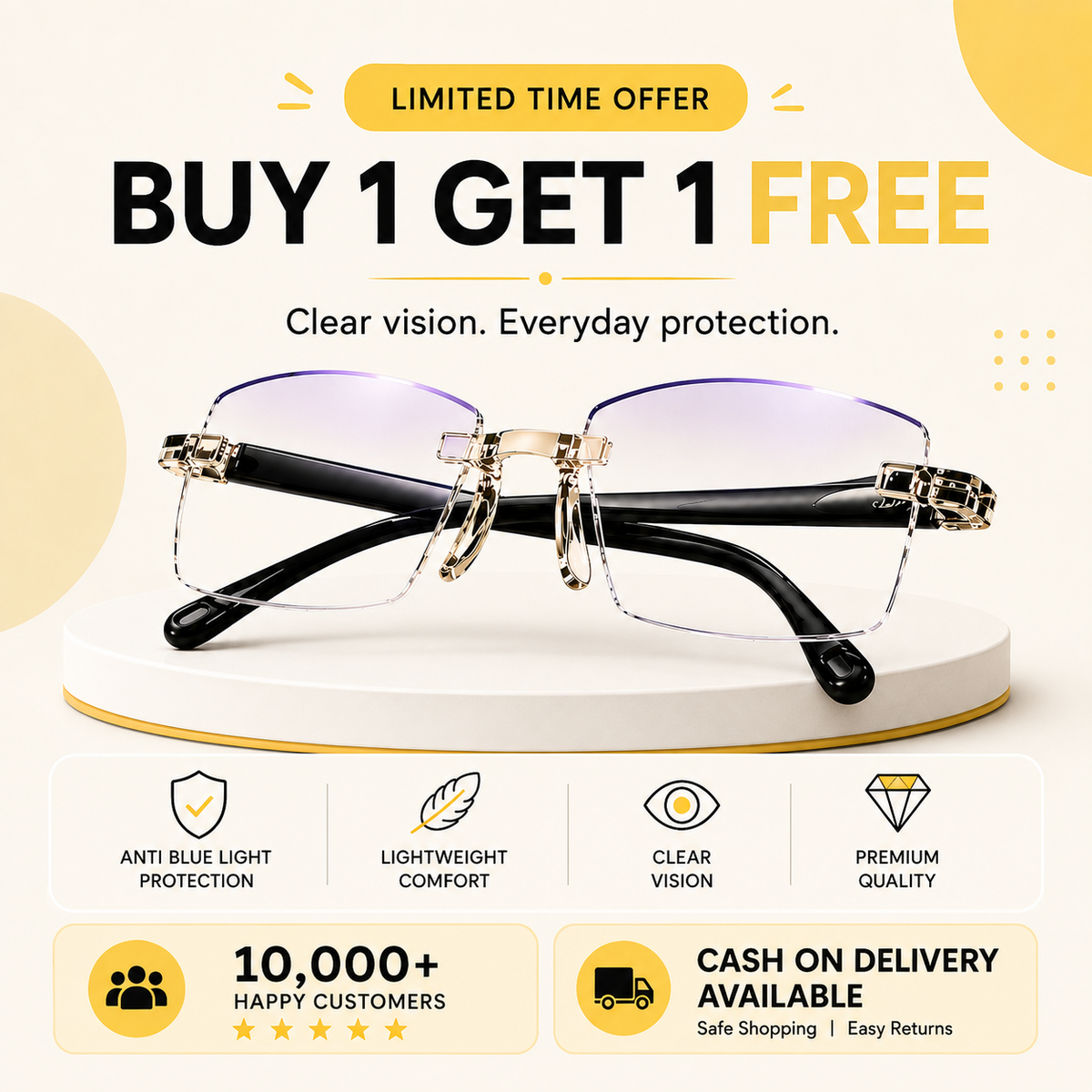 Daily Use Reading Glasses - Buy 1 Get 1 Free