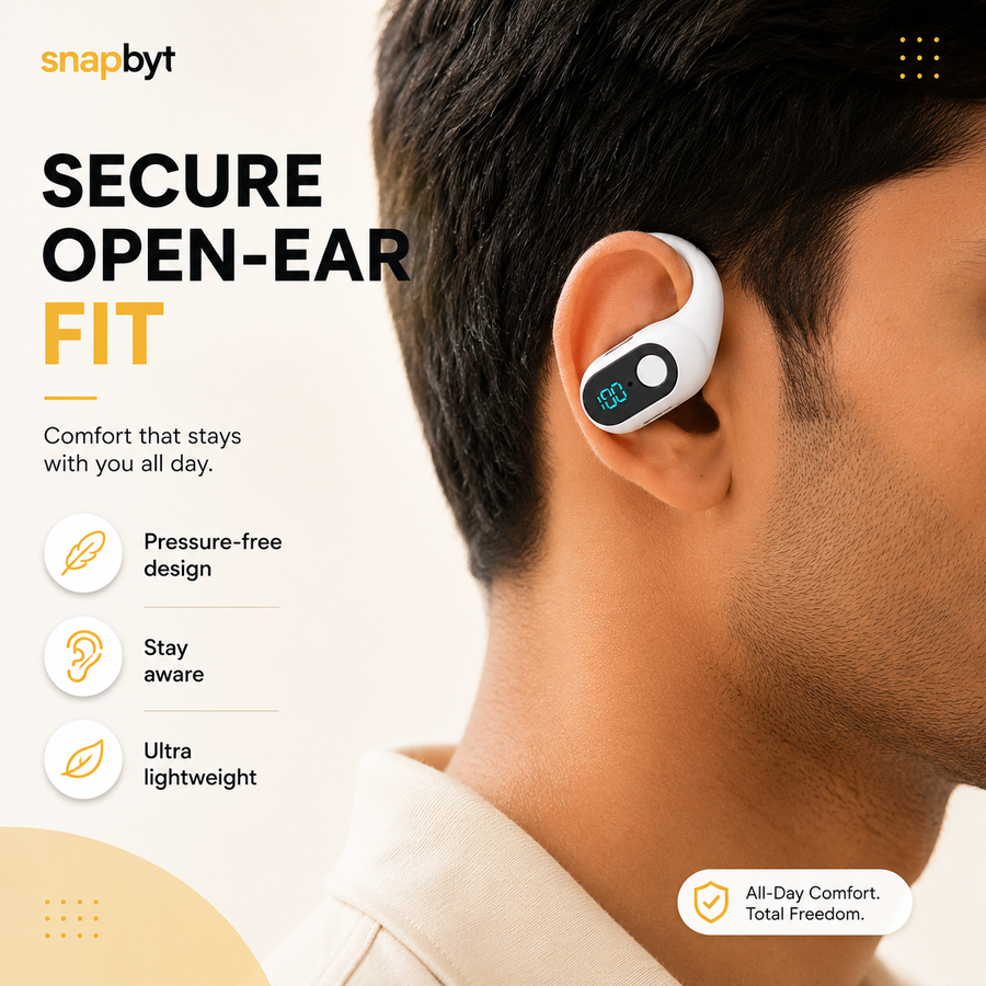 Clip On Wireless Bluetooth Calling Earphone With Display