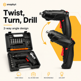 46 PCS Rechargeable Cordless Drill & Screwdriver Kit