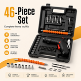 46 PCS Rechargeable Cordless Drill & Screwdriver Kit