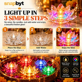 Light up in 3 simple steps: place the diya, add water, enjoy the glow