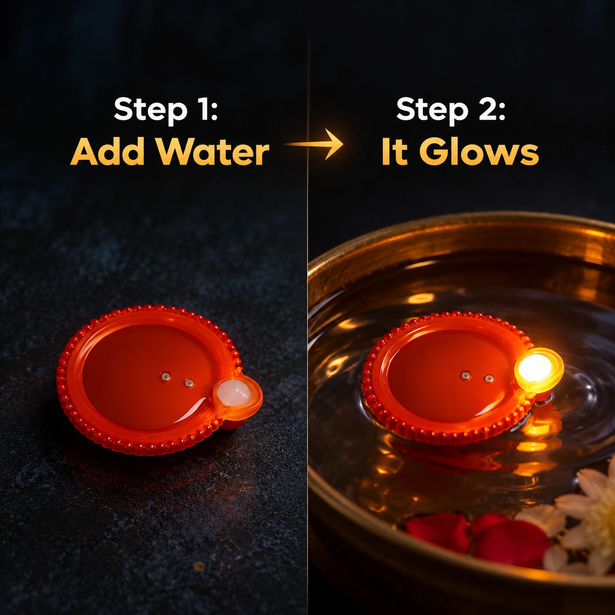 Water sensor diya closeup